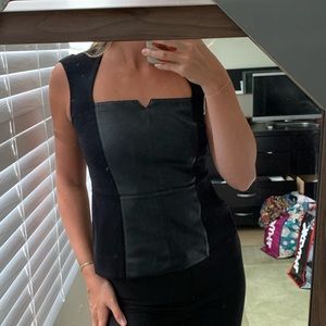 Bailey 44 leather and stretch black top